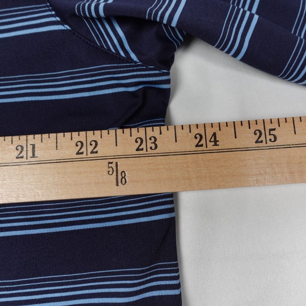 Adidas Climalite Golf Polo Shirt Men's Large Blue Pullover Striped Short Sleeves - Picture 6 of 7